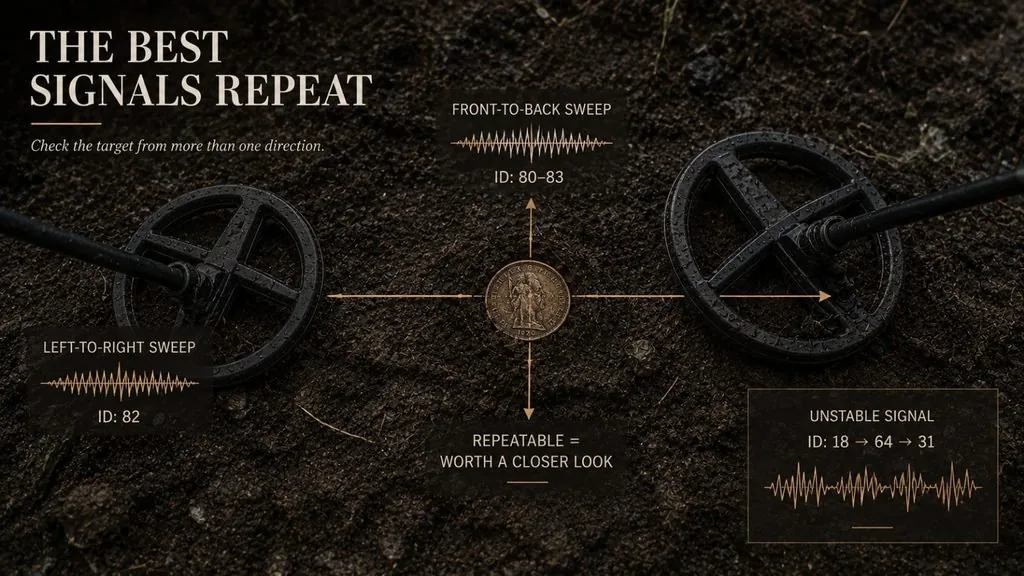 Illustration of a signal being checked by sweeping across it from two directions at right angles